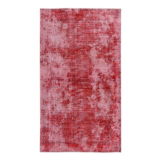 1970s Vintage Turkish Oushak Handmade Wool Cotton Red Area Rug For Sale