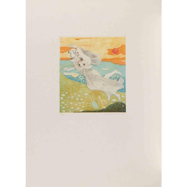 Normanno Soscia, Couple in the Air, Etching, 1990s For Sale