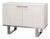Modern Glam White Leather Credenza on Sled Base For Sale