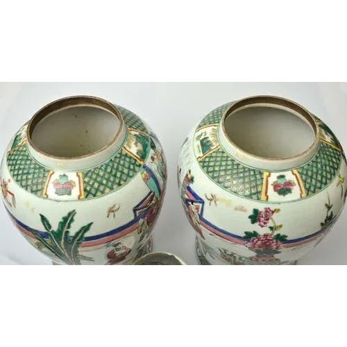 Green Chinese Porcelain Vases, Set of 2 For Sale - Image 8 of 10