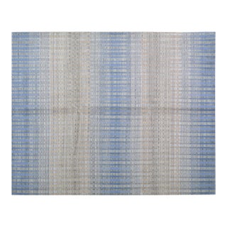 1960s Indian Handloom Wool/Bamboo Rug, 8'x10' For Sale