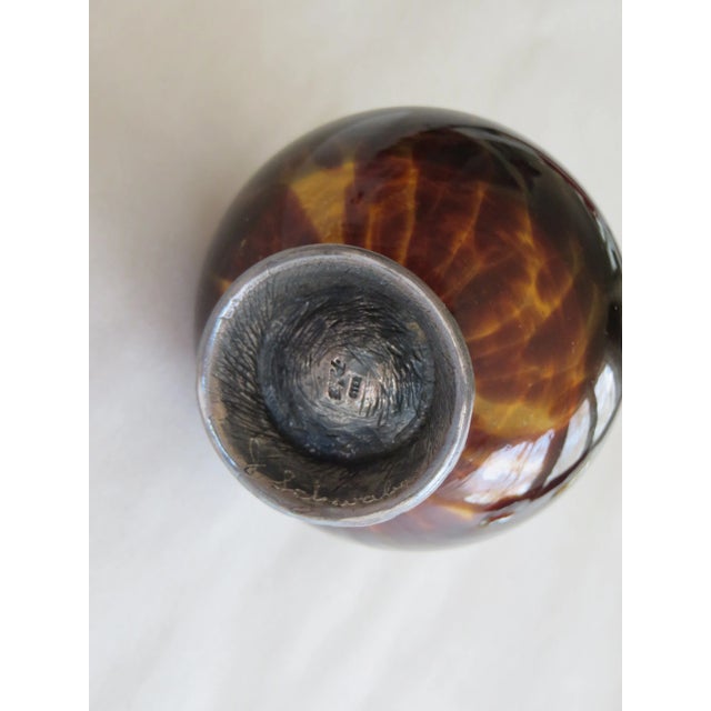 Paperweight Metal (Two Elephants) on a Hand Blown Glass Signed For Sale - Image 10 of 11