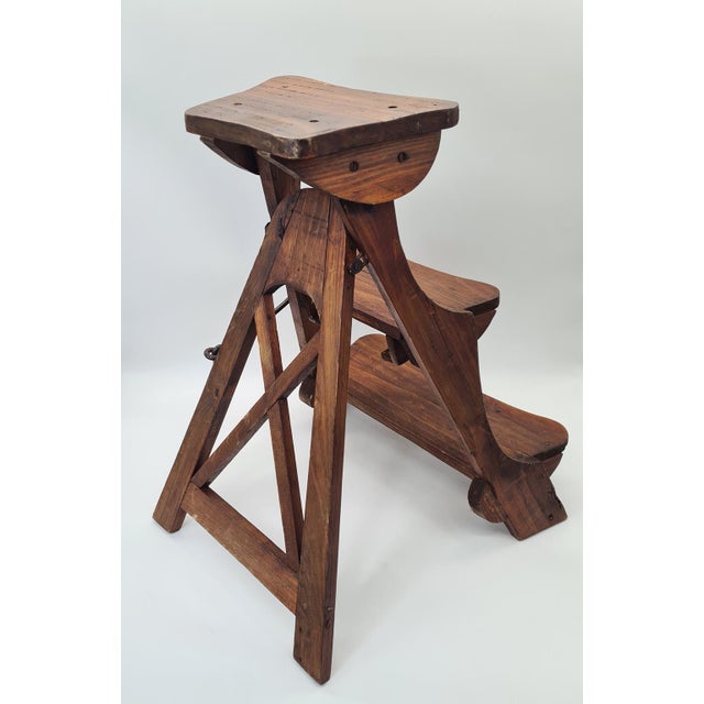 Mid-Century Folding Library Steps, Western Europe, 1960s For Sale - Image 6 of 9