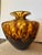 Vintage Italian Amber Tortoiseshell Art Glass Vase Large Murano Style Azzurra Maestri Vetrai For Sale - Image 11 of 11