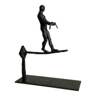 Brutalist Highwire Tightrope Walker Sculpture For Sale