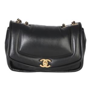 Black Lambskin Medium Simply Flap Bag