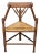 1920s Dutch Corner Oak Chair With Rush Seat For Sale