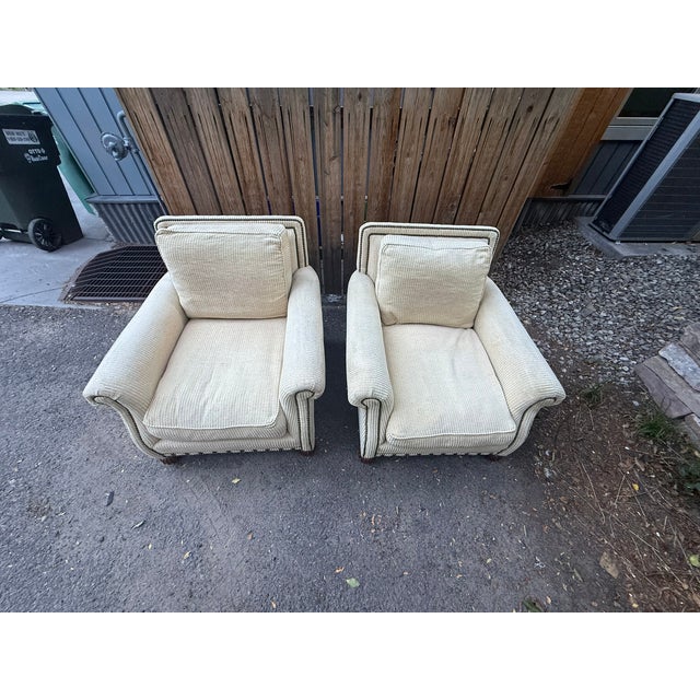1980s 1980s Ralph Lauren by Henredon Down-Filled Lounge Chairs, Pair For Sale - Image 5 of 17