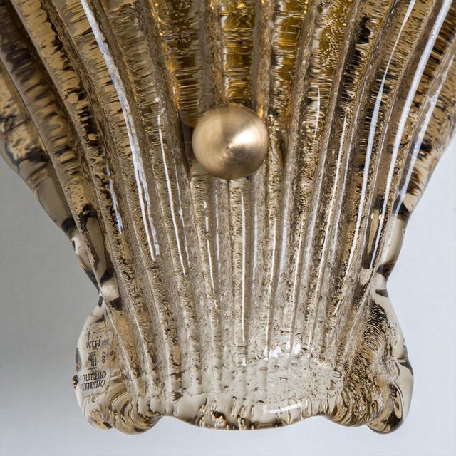 Elegant hand-blown murano glass wall light in the style of barovier & toso, italy. Manufactured late 1960s, early 1970s....