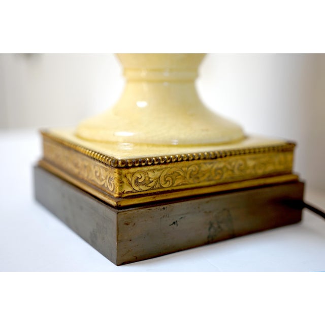 Early 20th Century Early 20th CenturyFrench Empire or Neoclassical Style Gilt Metal Mounted Porcelain Table Lamp For Sale - Image 5 of 8
