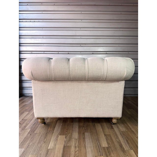 Linen Restoration Hardware Kensington Chair For Sale - Image 8 of 9