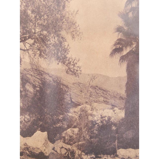 Native American Sepia Desert Landscape With Native American Figure For Sale - Image 3 of 4