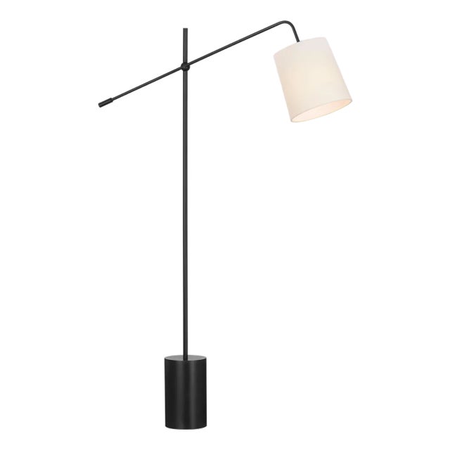 Suzanne Kasler by Visual Comfort Signature Frederick 52" Pivoting Floor Lamp in Bronze with Linen Shade For Sale