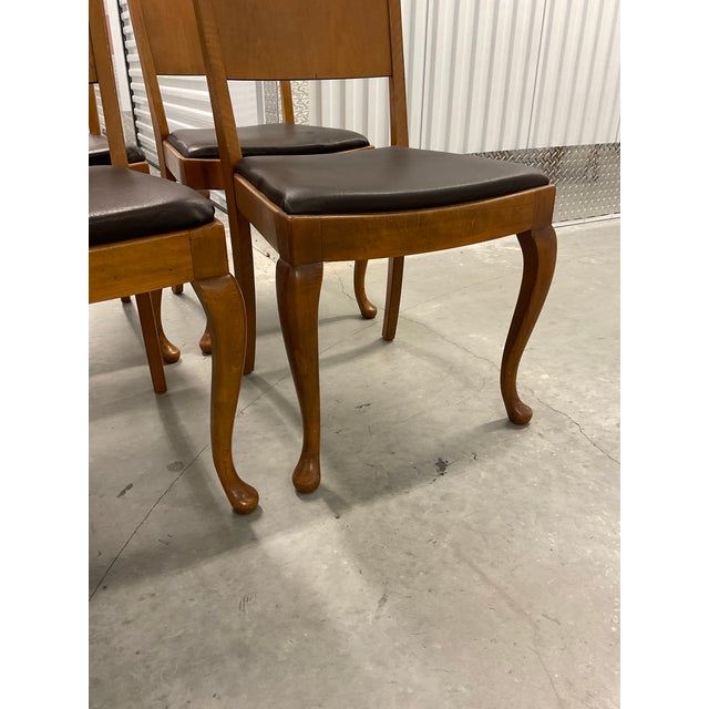 Set of 8 Danish Modern Beech Dining Chairs – 1960s – Cabriole Legs For Sale - Image 9 of 18