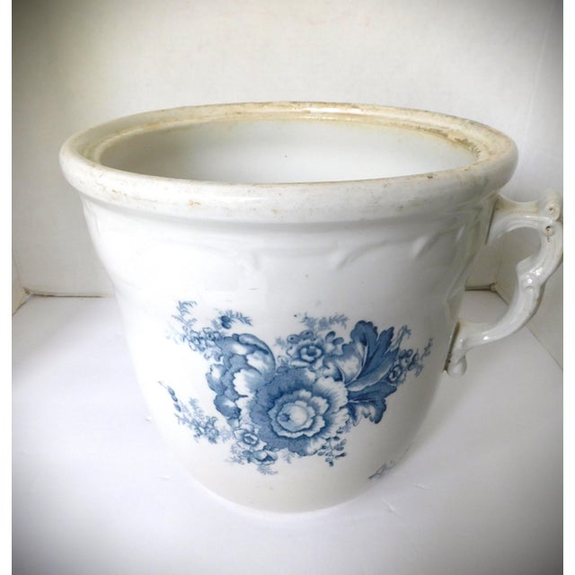 Early 21st Century Maddock Pottery Company Blue and White Garden Planter For Sale - Image 5 of 9