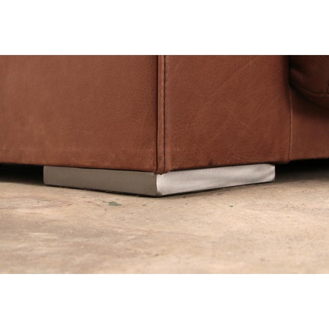 Vintage Budapest Sofa in Cognac Color by Paola Navone for Baxter, 1990s For Sale - Image 15 of 17