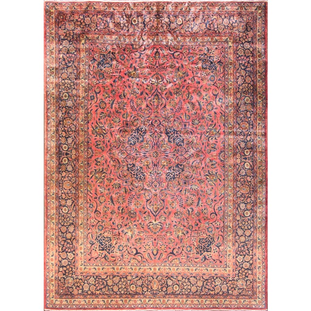 Antique Persian Manchester Kashan Carpet, 8'9" × 12'3" For Sale - Image 10 of 10