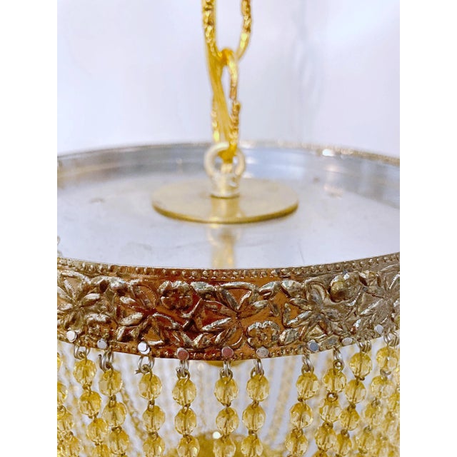 1960s Italian Bronze Basket Pendant With Amber Beads For Sale - Image 5 of 10