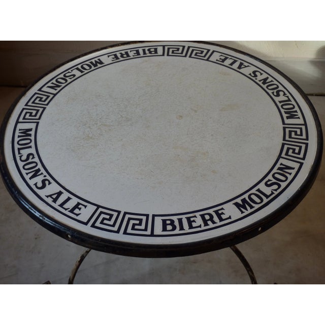 Molson Enamel Top Table For Sale - Image 4 of 4