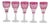 Bohemian Pink Crystal Wine Glasses with Cut Decoration, 1940s, Set of 5 For Sale