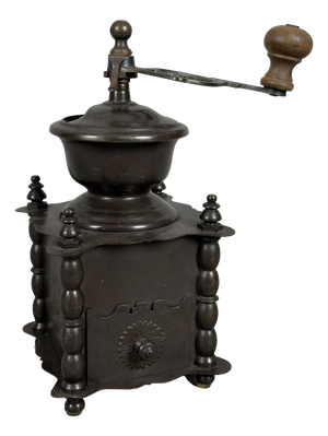 Manual Coffee Grinder in Patinated Metal