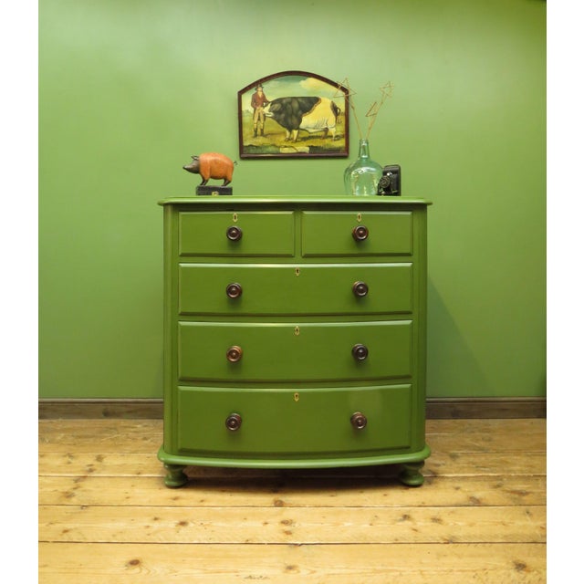 Boho Chic Green Bow Chest of Drawers in Mahogany For Sale - Image 3 of 18