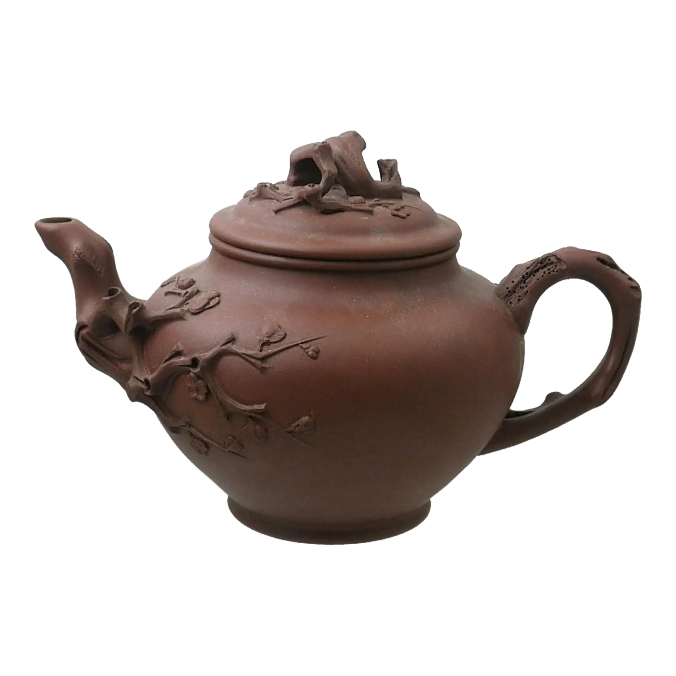 よっしー Antique Chinese Yixing Zisha Teapot With Plum Blossom Branches