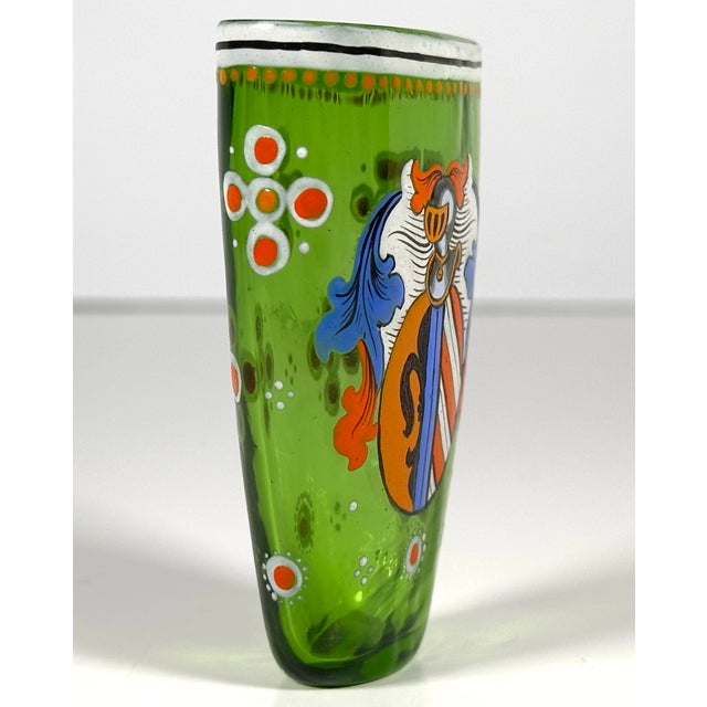Glass Late 19th Century Bohemian Heraldic Armorial Art Glass Pocket Beaker For Sale - Image 7 of 18
