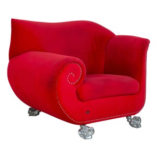 Gaudi Fabric and Velvet Lounge Chair from Bretz For Sale