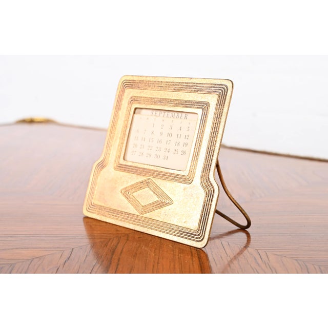 Early 20th Century Tiffany Studios New York Graduate Bronze Doré Desk Calendar Frame or Picture Frame For Sale - Image 5 of 12