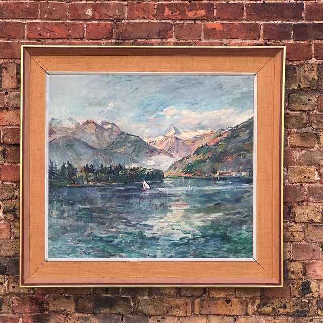 Lake Geneva, 1950, Oil, Framed For Sale - Image 5 of 11