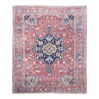 Antique Persian Serapi Carpet, 8'9" × 10'2" For Sale