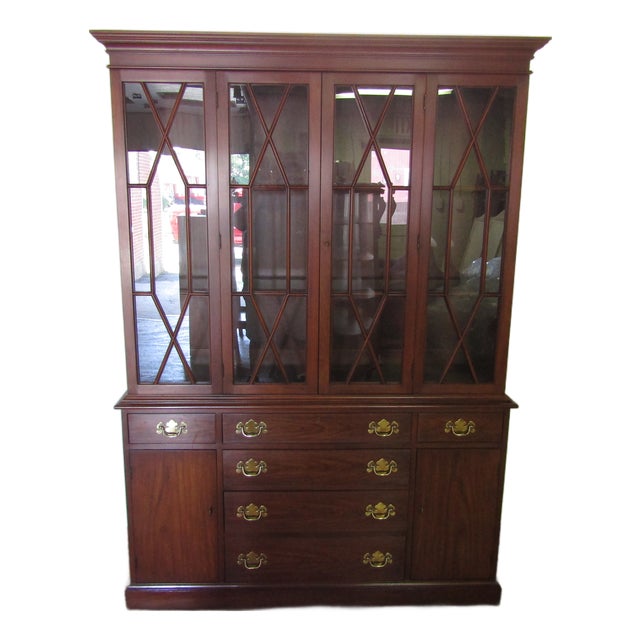 Henkel Harris Solid Cherry China Cabinet For Sale