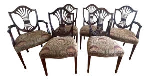 Set of 6 - Stickley Shield Back Mahogany Dining Chairs / Hepplewhite