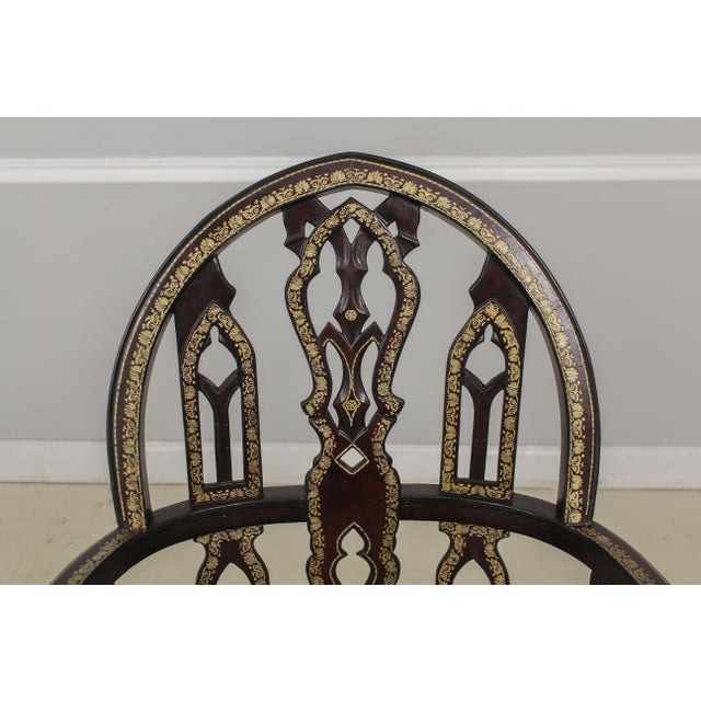 Maitland Smith English Gothic Leather Wrapped Armchair Chairish