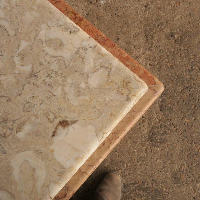 Beige 2-Tone Travertine Coffee Table For Sale - Image 8 of 18