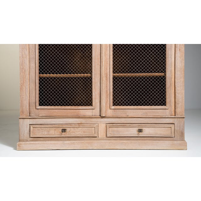 Tan Louis Philippe Vitrine with Mesh Doors, Antique, France, Circa 1880 For Sale - Image 8 of 17