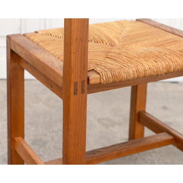 Vintage Chairs in Elm and Straw from Maison Regain, 1970s, Set of 6 For Sale - Image 9 of 12