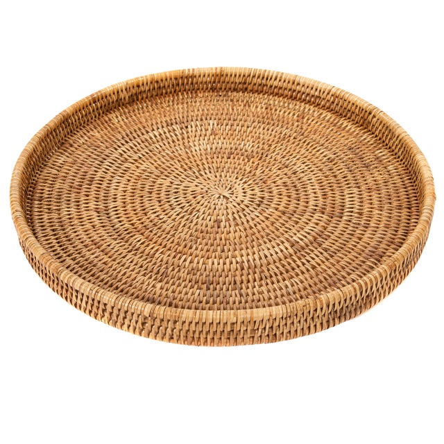 Artifacts Rattan Round Tray 16"x 2" For Sale
