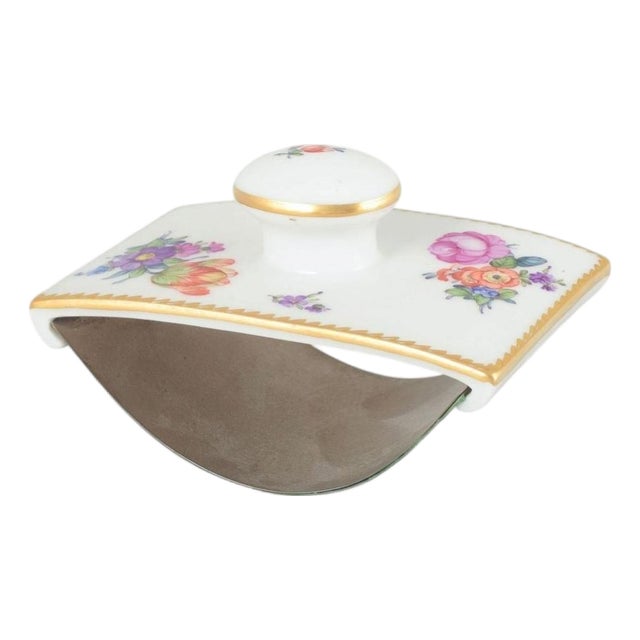 Porcelain Ink Blotter with Floral Motif from Royal Copenhagen, 1900s For Sale