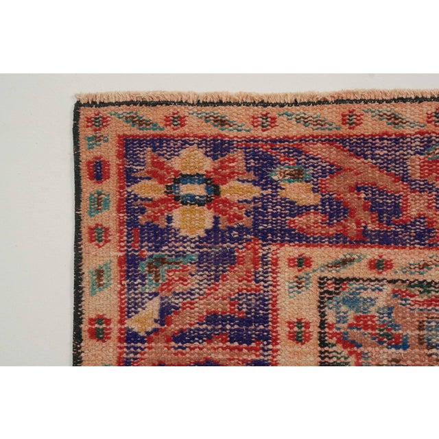 1970s Vintage Turkish Handmade Wool Cotton Red Area Rug For Sale - Image 11 of 12
