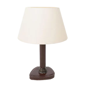 French Stichted Leather Desk Lamp, 1964