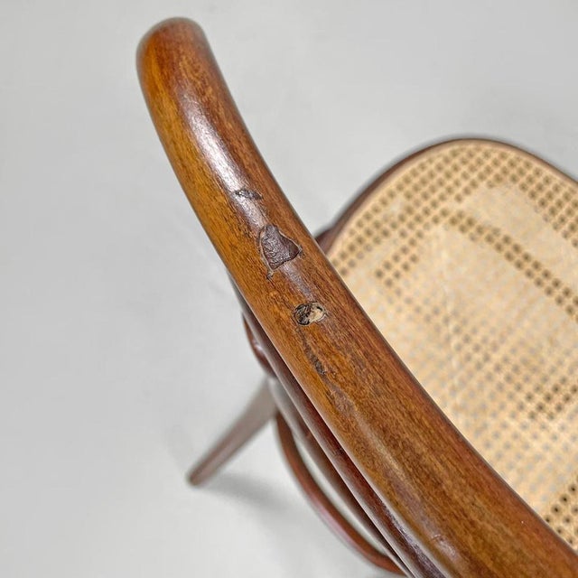 Antique Italian Wood and Vienna Straw Chairs with Curl Details, 1890s, Set of 4 For Sale - Image 9 of 18