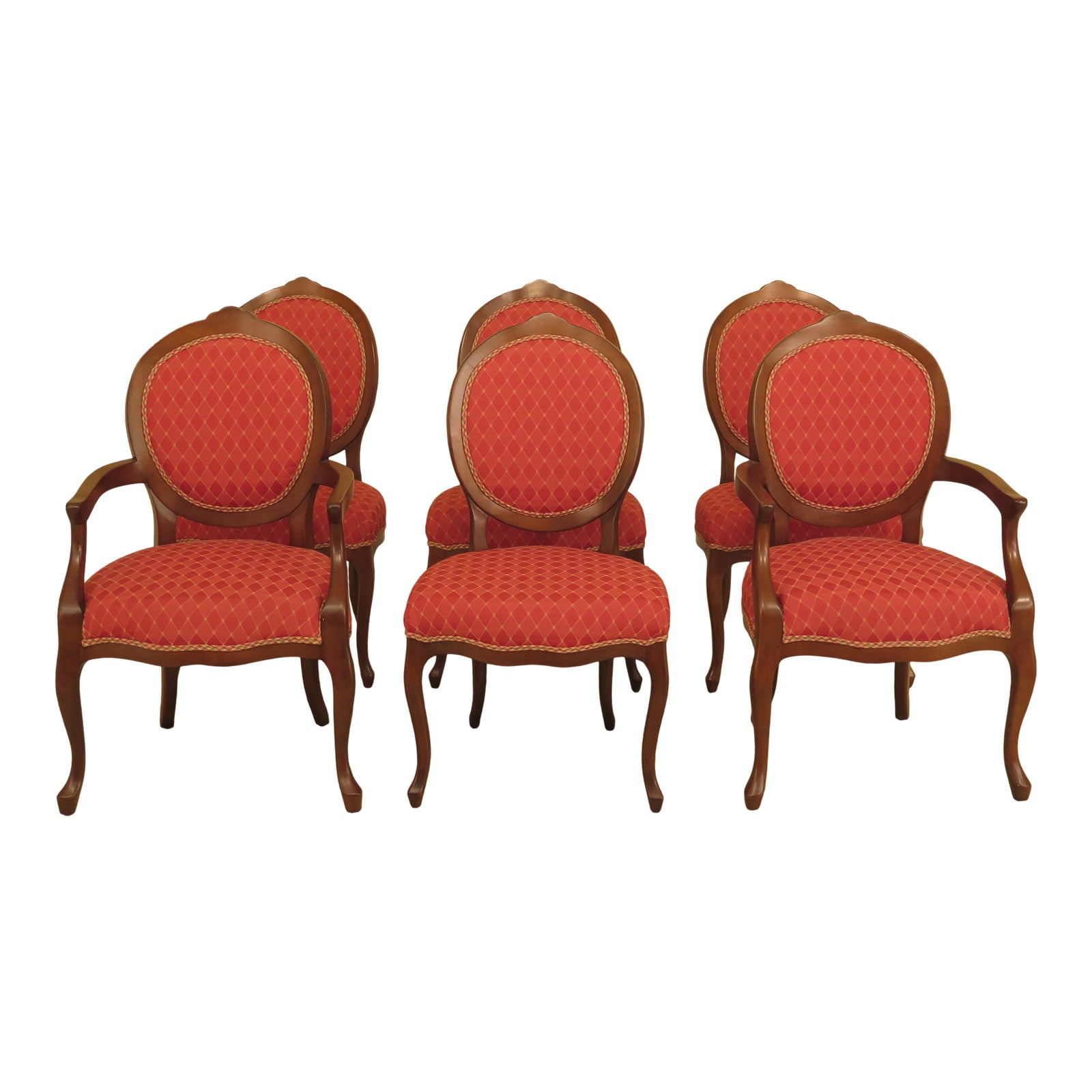 Modern Calico Corners Upholstered French Dining Room Chairs Set of 6