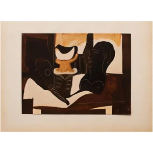 1940s Pablo Picasso, "Still Life With Antique Head" Original Period Swiss Lithograph