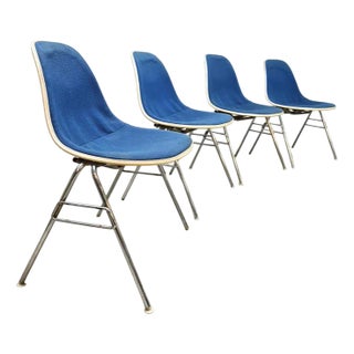 Vintage Fiberglass DSX Chairs by Eames for Herman Miller, 1970s, Set of 4 For Sale