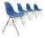 Vintage Fiberglass DSX Chairs by Eames for Herman Miller, 1970s, Set of 4 For Sale