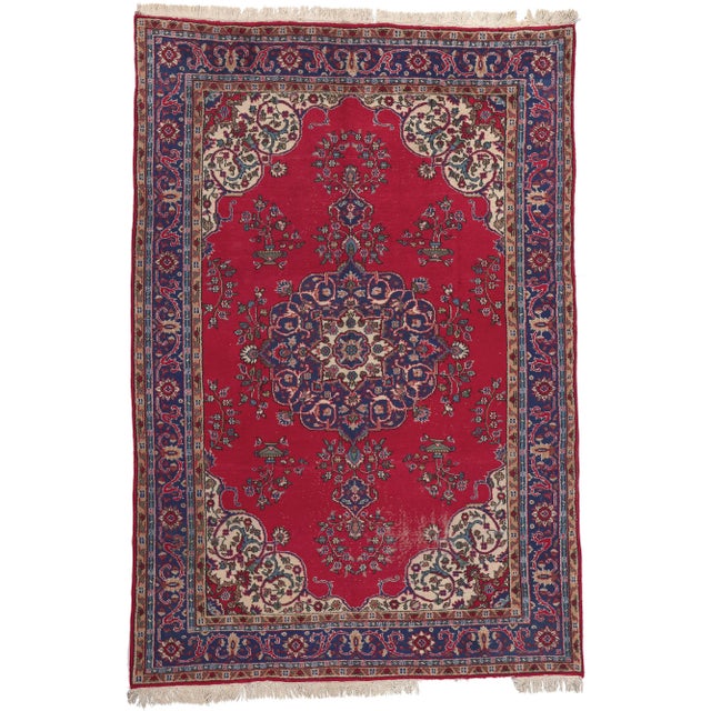 Mid 20th Century Vintage Red Turkish Sparta Rug, 07'07 X 11'01 For Sale - Image 10 of 10