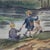 English Antique Watercolor on Paper Landscape Painting With Figures 19thC For Sale - Image 3 of 12