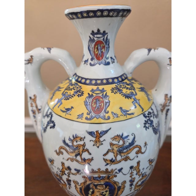 Vintage Vase in the Style of Gien of France For Sale - Image 9 of 12
